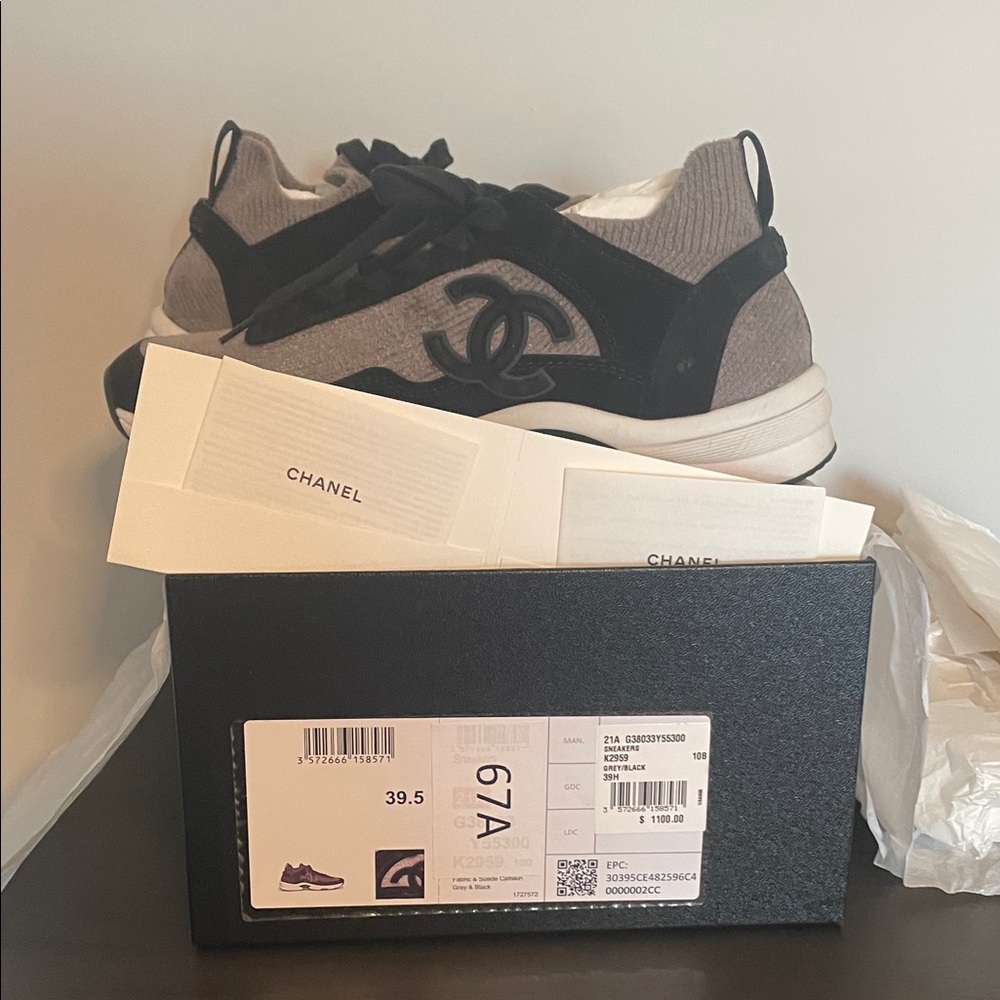 CHANEL Women's Black and Gray Athletic Shoes